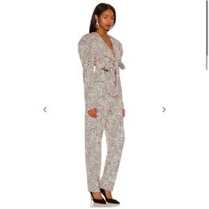 REVOLVE Lovers and Friends Satin Cheetah Print Jumpsuit